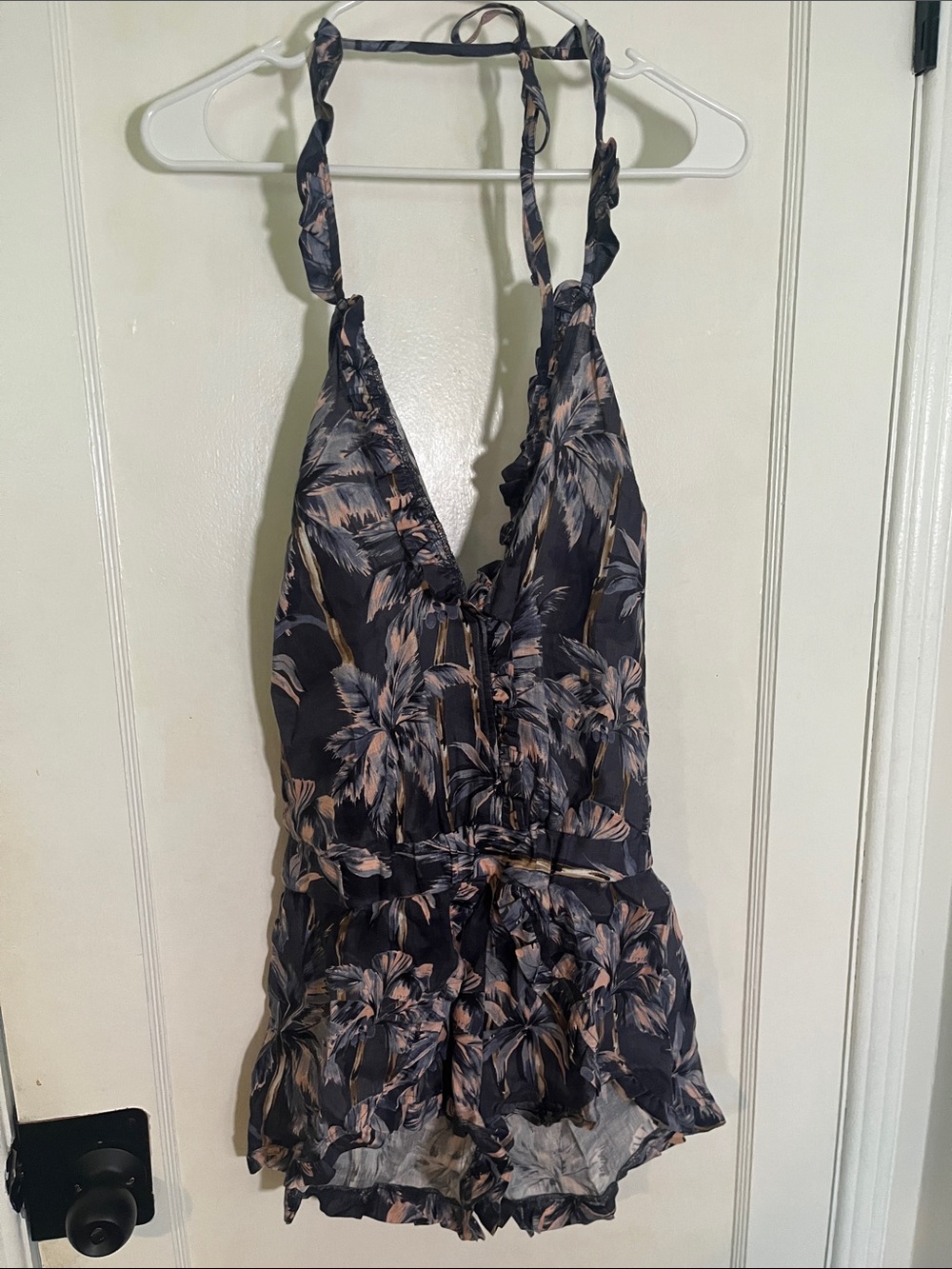 Halter Romper navy and pink